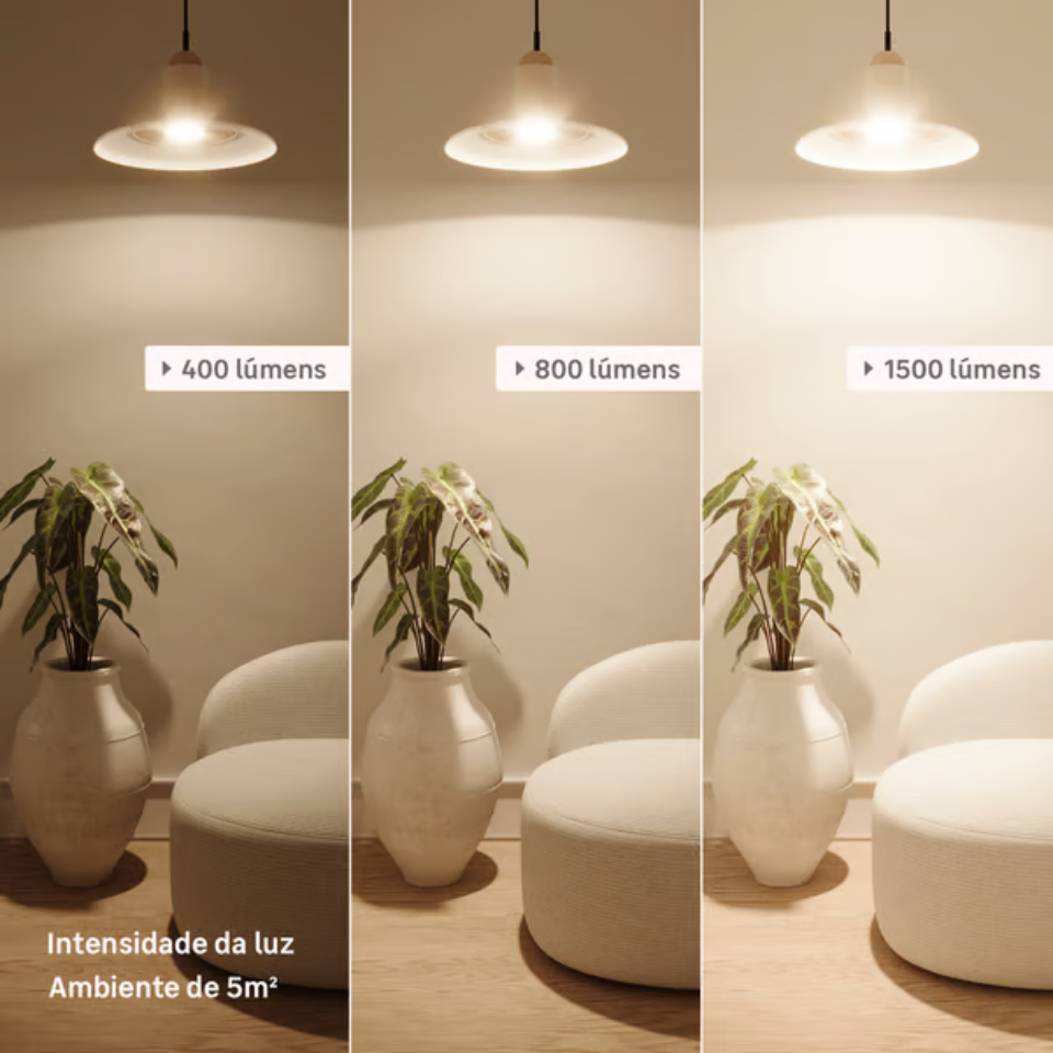 Lâmpada de LED E27 Bulbo 9W 800lm Luz Amarela Bivolt Ouro Lux